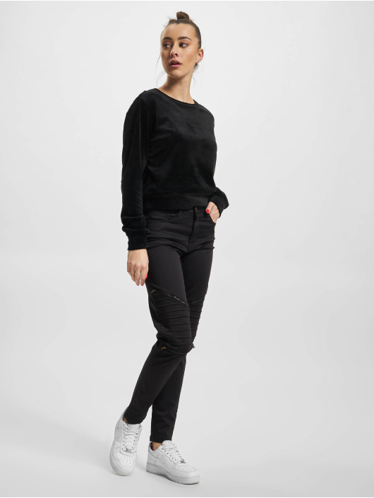 Urban Classics Sweat & Pull Ladies Short Velvet noir