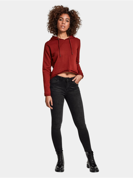 Urban Classics Sweat capuche Cropped Terry rouge