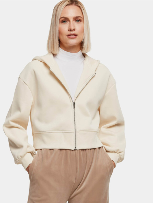Urban Classics Sweat capuche zippé Ladies Short Oversize beige