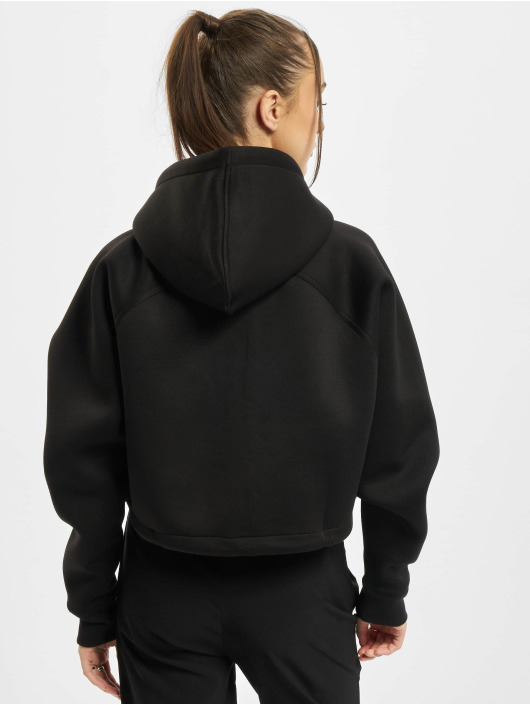 Urban Classics Sweat capuche zippé Ladies Oversized Short Raglan noir
