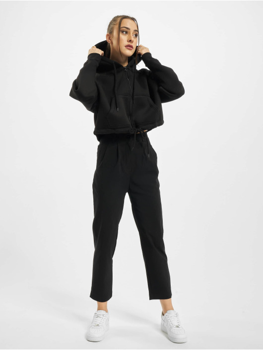 Urban Classics Sweat capuche zippé Ladies Oversized Short Raglan noir