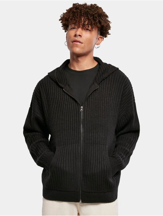 Urban Classics Sweatvest Knitted Zip zwart