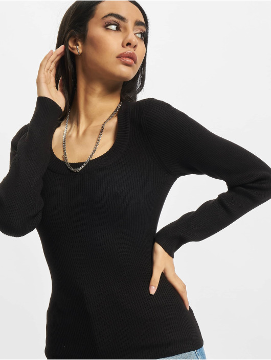 Urban Classics Swetry Ladies Wide Neckline czarny