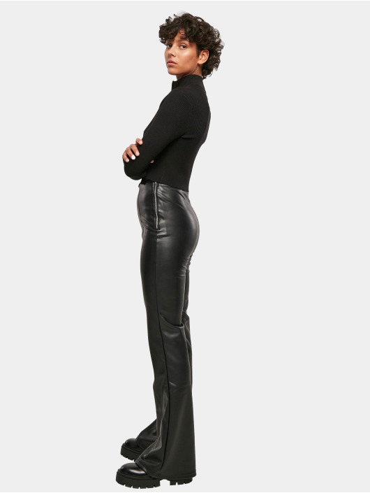 Urban Classics Swetry rozpinane Ladies Cropped Rib Knit Zip czarny