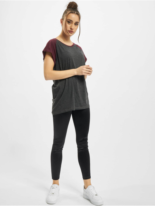 Urban Classics T-paidat Ladies Contrast Raglan harmaa
