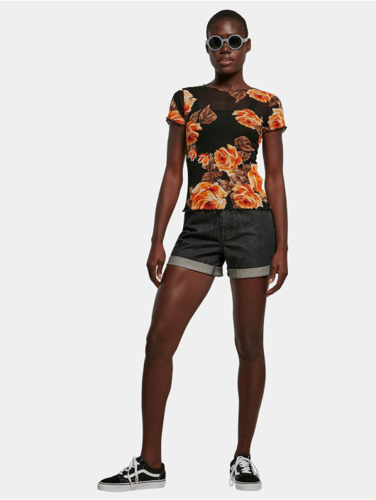 Urban Classics T-paidat Ladies Mesh musta