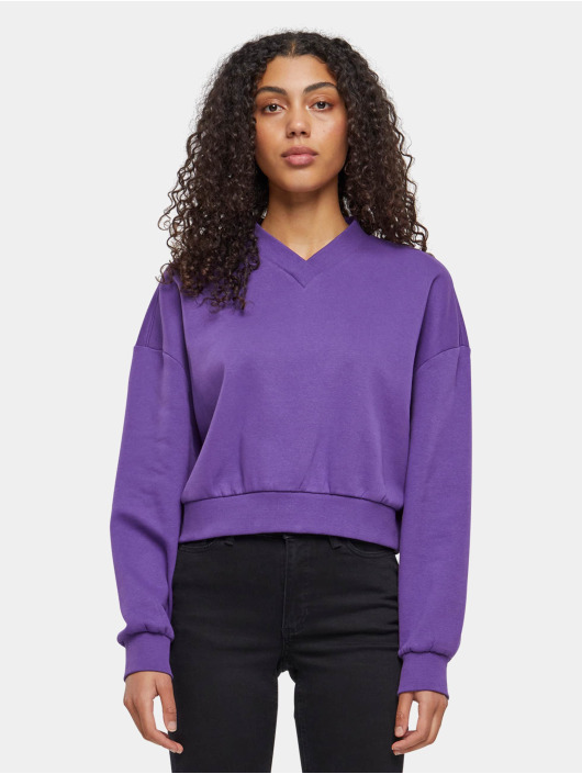 Urban Classics T-paidat Cropped V-Neck purpuranpunainen