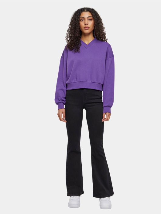Urban Classics T-paidat Cropped V-Neck purpuranpunainen