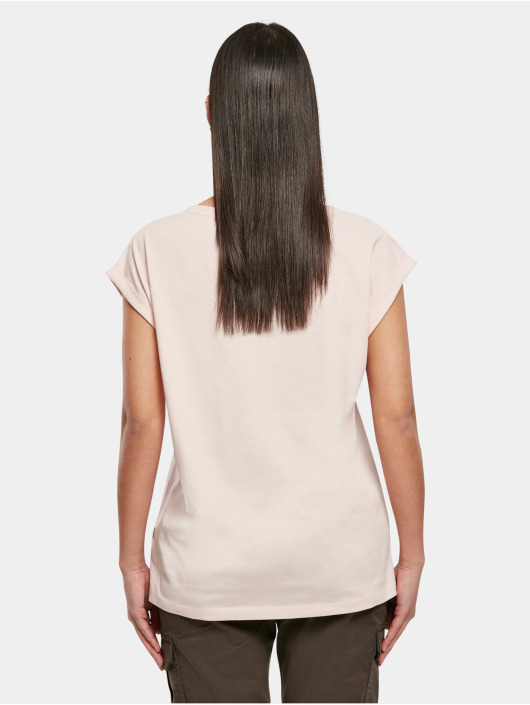 Urban Classics T-paidat Ladies Organic Extended Shoulder vaaleanpunainen