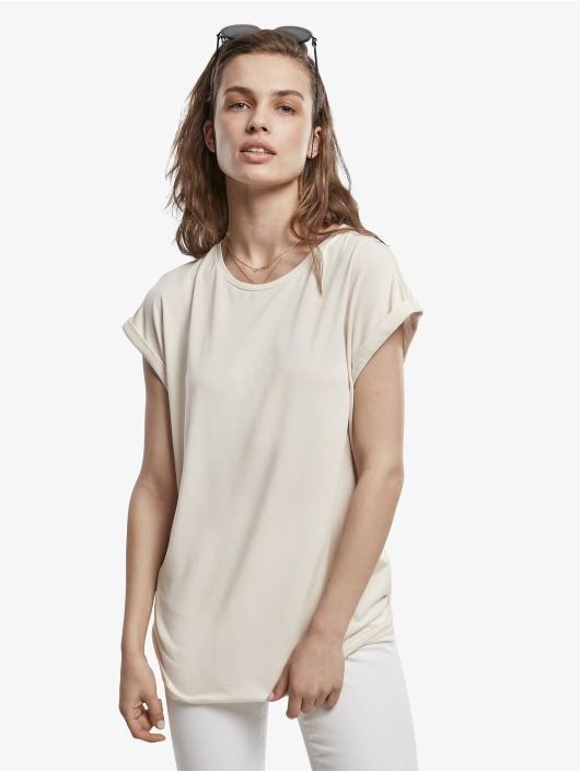 Urban Classics T-Shirt Ladies Modal Extended Shoulder beige