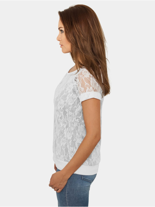 Urban Classics T-Shirt Double Layer Laces blanc