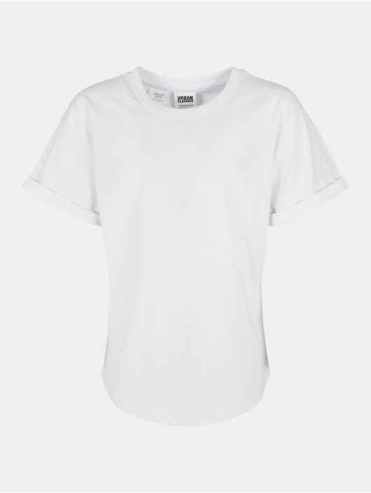 Urban Classics T-Shirt Boys Long Shaped Turnup blanc