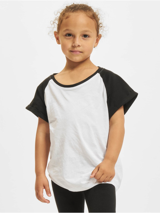 Urban Classics T-Shirt Girls Contrast Raglan blanc