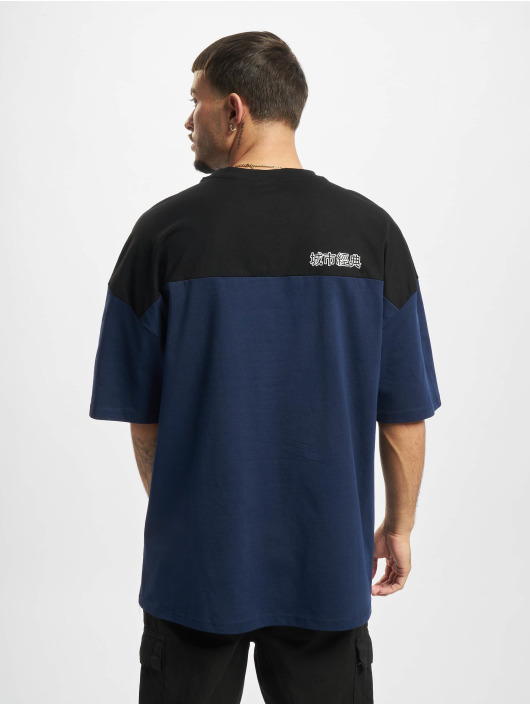 Urban Classics T-shirt Oversized Color Block Logo blu