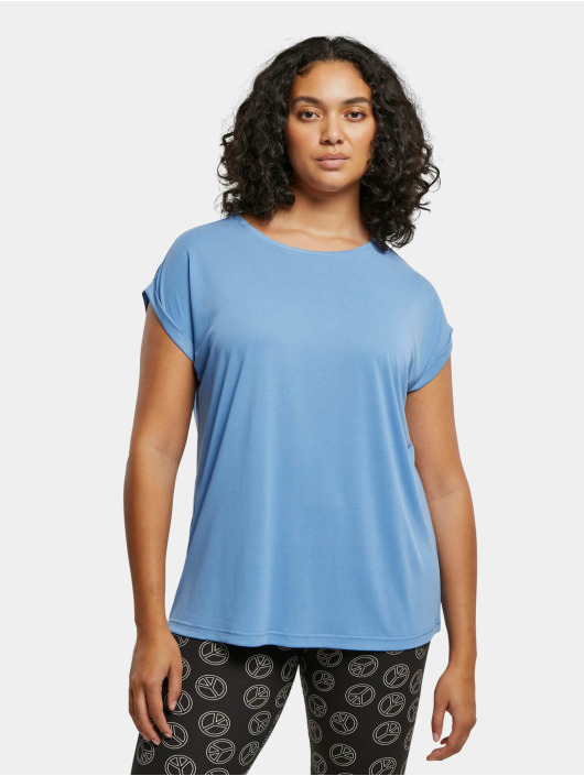 Urban Classics T-Shirt Ladies Modal Extended Shoulder blue