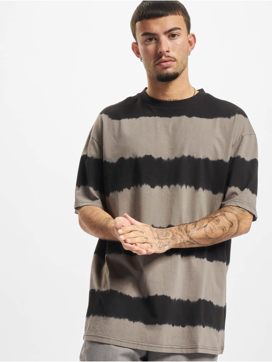 Urban Classics T-Shirt Oversized Striped Tye Dye grau