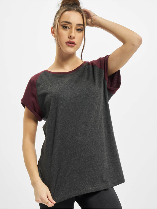 Urban Classics T-Shirt Ladies Contrast Raglan grey