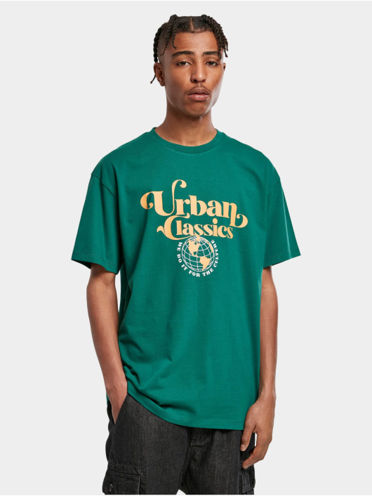Urban Classics t-shirt Organic Globe Logo groen
