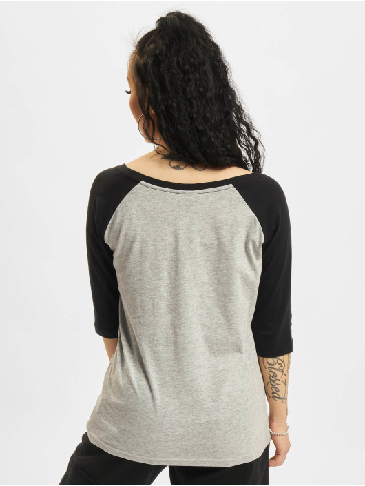 Urban Classics T-Shirt manches longues Ladies 3/4 Contrast Raglan gris