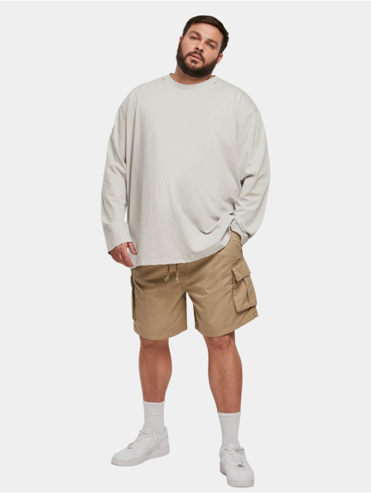 Urban Classics T-Shirt manches longues Oversized Distressed gris