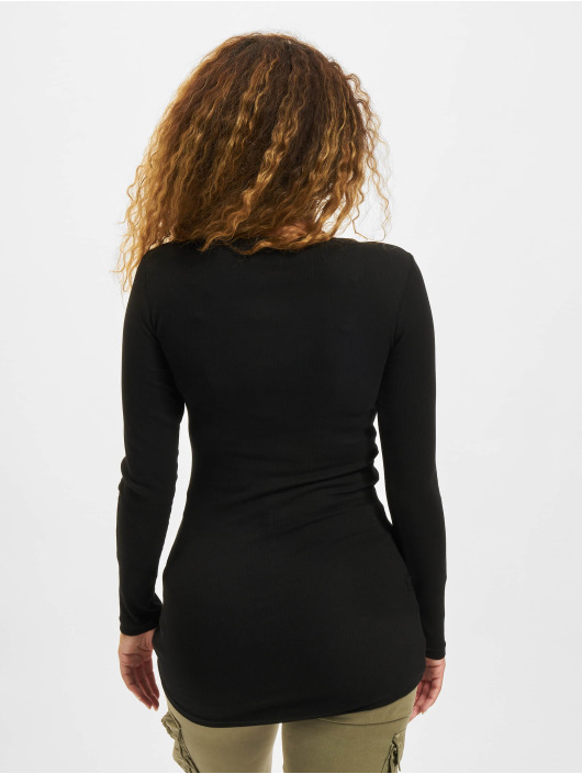 Urban Classics T-Shirt manches longues Ladies Long Rib Pocket Turnup noir