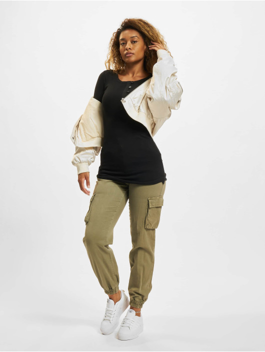 Urban Classics T-Shirt manches longues Ladies Long Rib Pocket Turnup noir