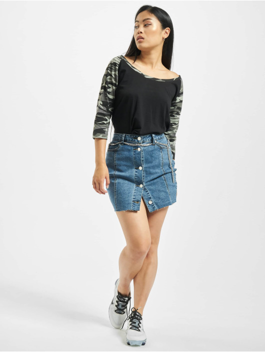 Urban Classics T-Shirt manches longues Ladies 3/4 Contrast Raglan noir