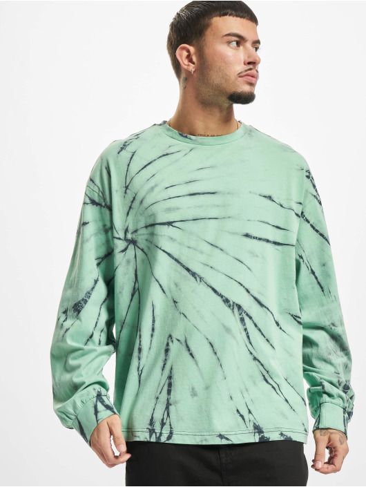 Urban Classics T-Shirt manches longues Boxy Tye Dye vert