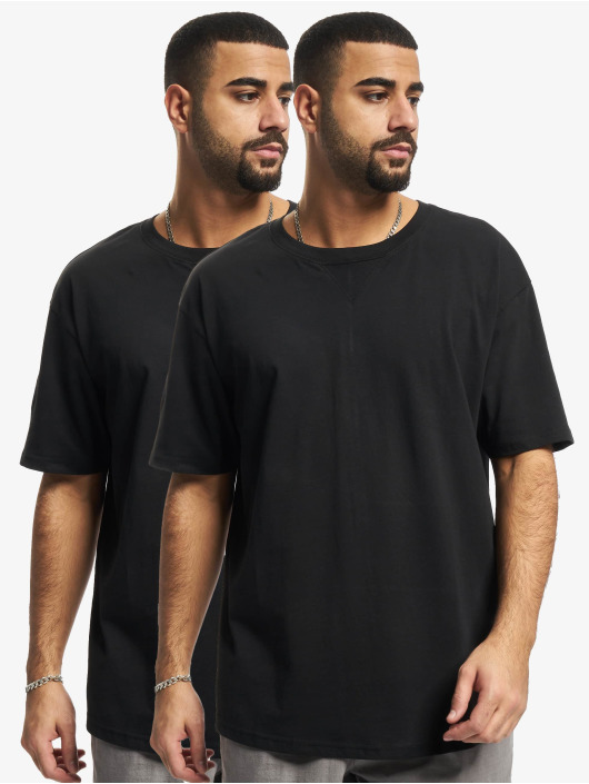 Urban Classics T-Shirt Organic Cotton Curved Oversized 2-Pack noir