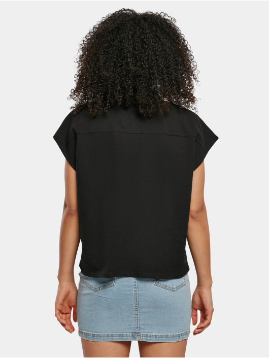 Urban Classics T-Shirt Ladies Oversized Extended Shoulder Polo noir