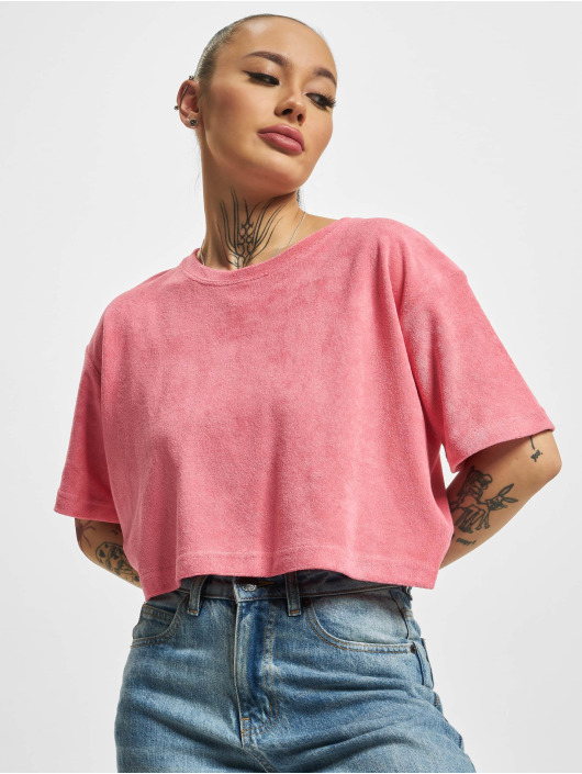 Urban Classics T-Shirt Short Towel pink