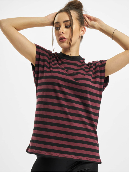 Urban Classics T-Shirt Ladies Y/D Stripe Tee red
