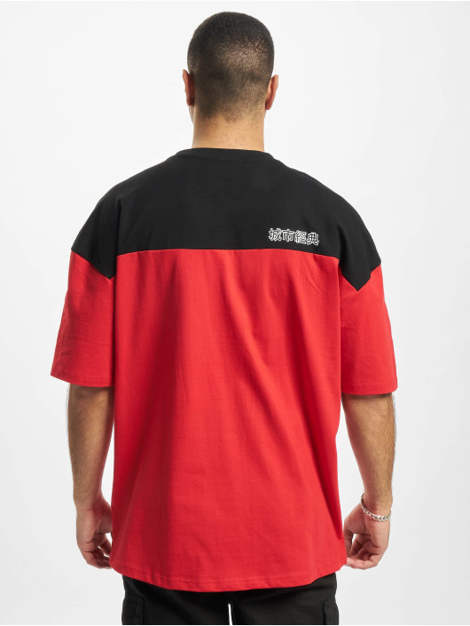 Urban Classics T-shirt Oversized Color Block Logo rosso