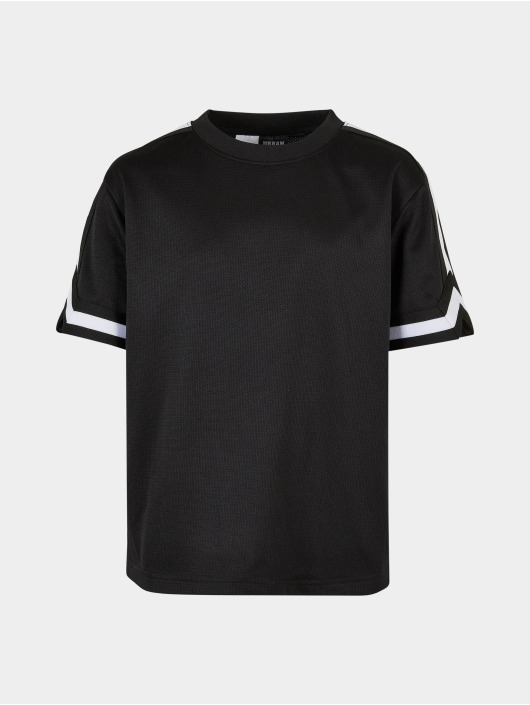 Urban Classics Kinder T-Shirt Boys Oversized Stripes Mesh in schwarz