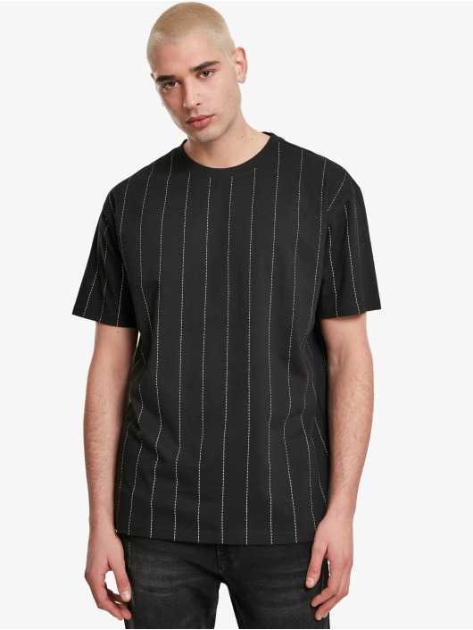 Urban Classics T-Shirt Oversized Pinstripe schwarz