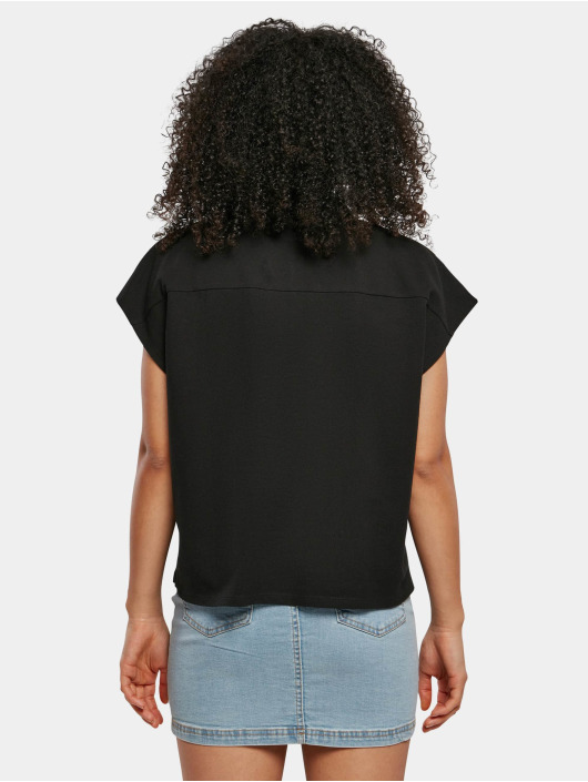 Urban Classics T-shirt Ladies Oversized Extended Shoulder Polo svart
