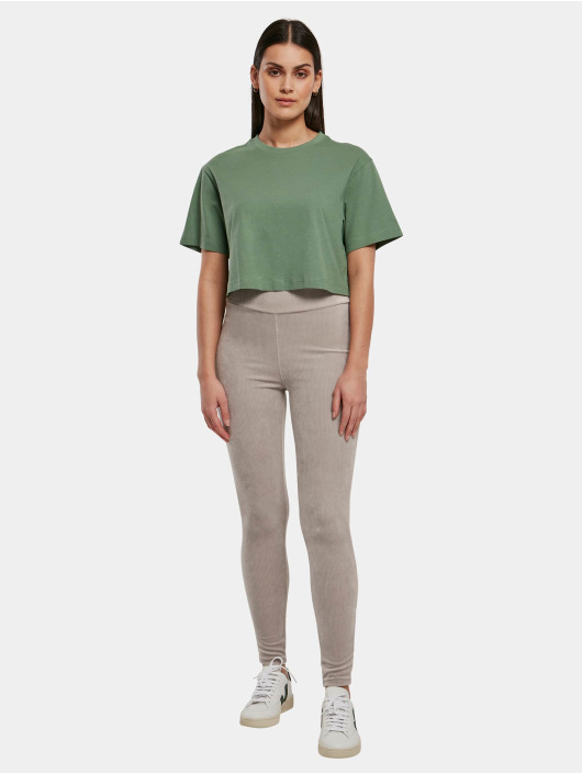 Urban Classics T-Shirt Ladies Short Oversize vert