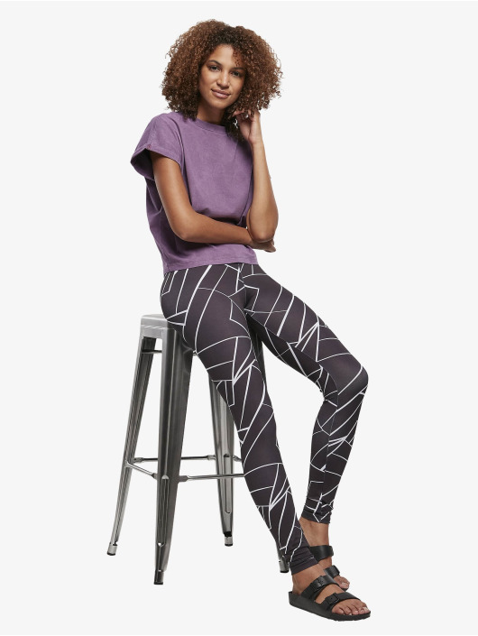 Urban Classics T-shirt Ladies Short Pigment Dye Cut On Sleeve viola