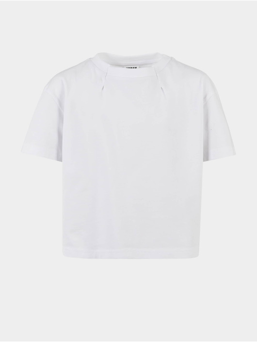 Urban Classics Kinder T-Shirt Girls Organic Oversized Pleat in weiß