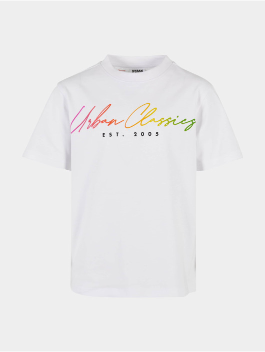 Urban Classics Kinder T-Shirt Boys Script Logo in weiß