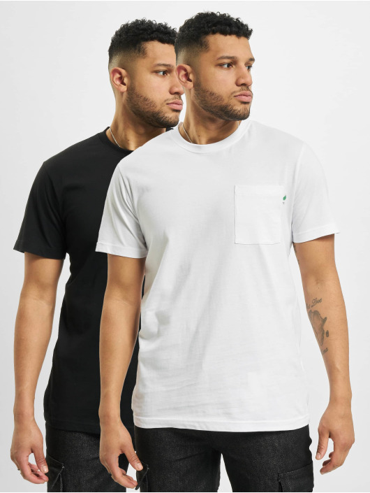Urban Classics Herren T-Shirt Organic Cotton Basic Pocket 2-Pack in weiß