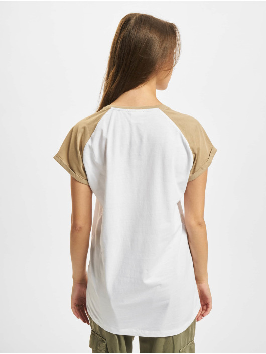 Urban Classics T-Shirt Ladies Contrast Raglan weiß