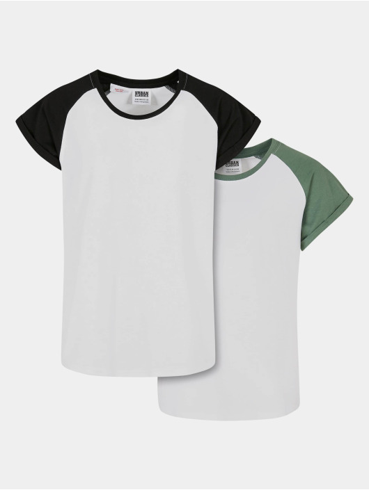 Urban Classics t-shirt Girls Contrast Raglan 2-Pack wit