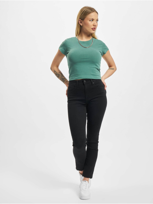 Urban Classics T-shirts Ladies Stretch Jersey Cropped grøn