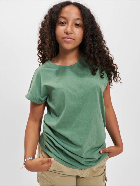 Urban Classics T-shirts Girls Organic Extended Shoulder grøn