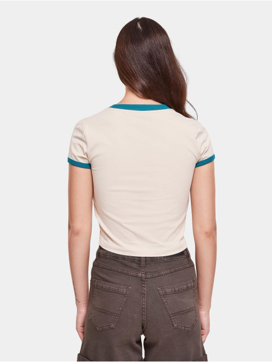 Urban Classics T-Shirty Ladies Stretch Jersey Cropped bezowy