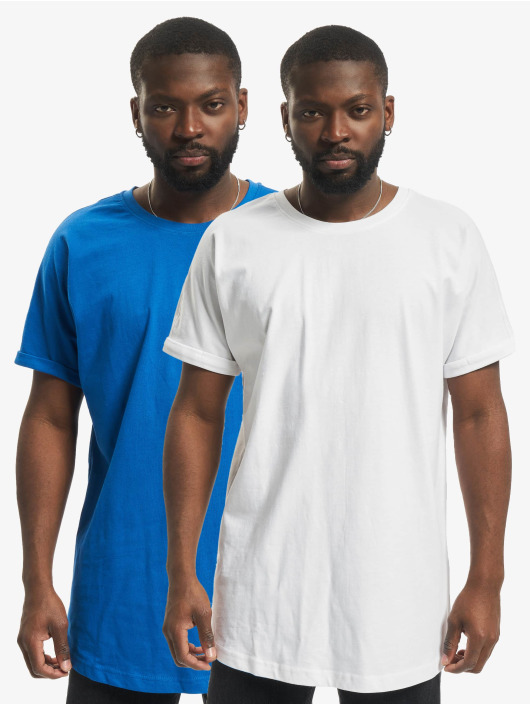 Urban Classics T-Shirty Pre-Pack Long Shaped Turnup 2-Pack bialy