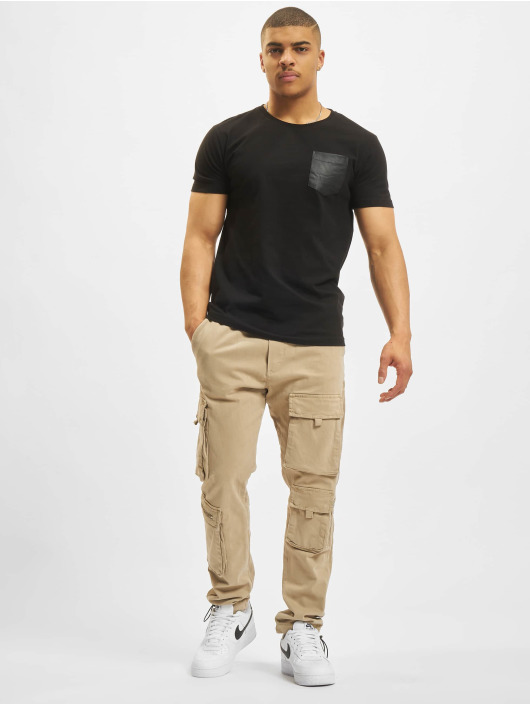 Urban Classics T-Shirty Leather Imitation Pocket czarny