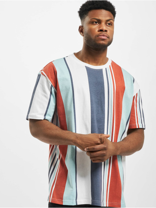 Urban Classics T-Shirty Heavy Oversized Big All Over Print Stripe czerwony