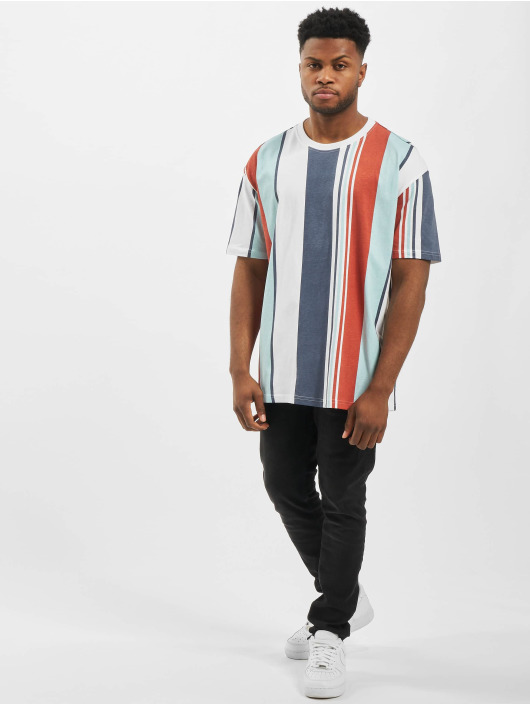 Urban Classics T-Shirty Heavy Oversized Big All Over Print Stripe czerwony